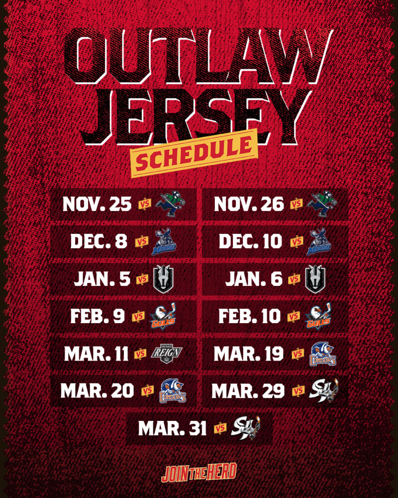 Outlaw Jersey Schedule Calgary Wranglers